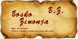 Boško Zimonja vizit kartica